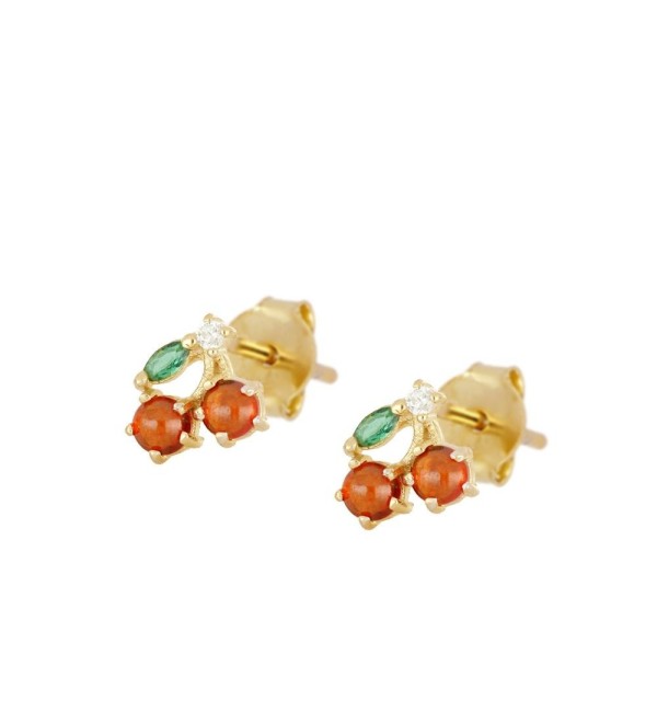 PENDIENTE CHERRY MINIS GOLD | Bymarta.es