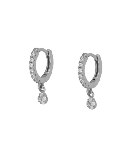 EARRING ANGELA HOOPS SILVER | Bymarta.es