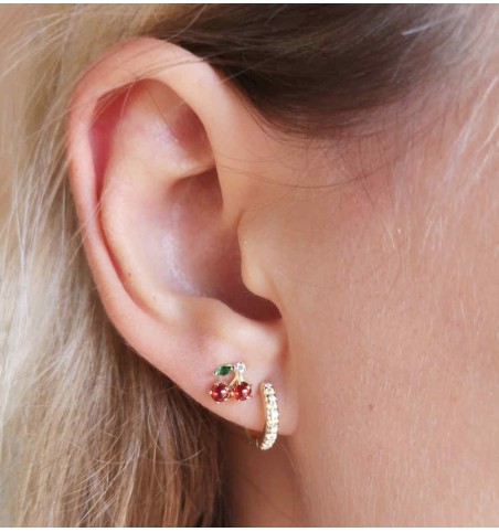 EARRING CHERRY MINIS SILVER | Bymarta.es