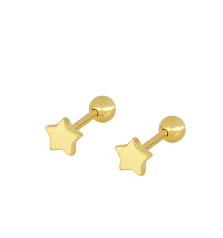 EARRING STAR PIERCING GOLD | Bymarta.es
