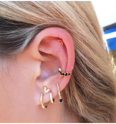 PENDIENTE MOON PIERCING GOLD | Bymarta.es 2