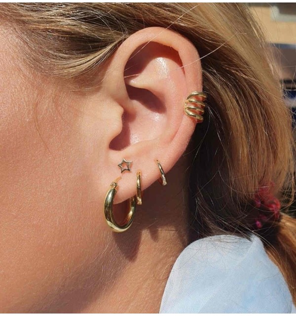 PENDIENTES SIMPLE HOOPS GOLD | Bymarta.es