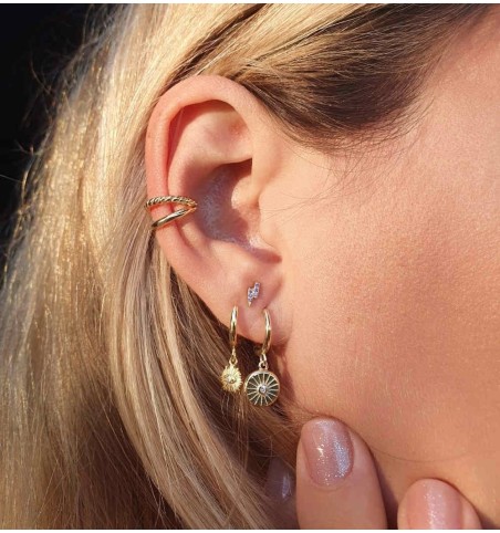 PENDIENTES AUSET HOOPS GOLD | Bymarta.es