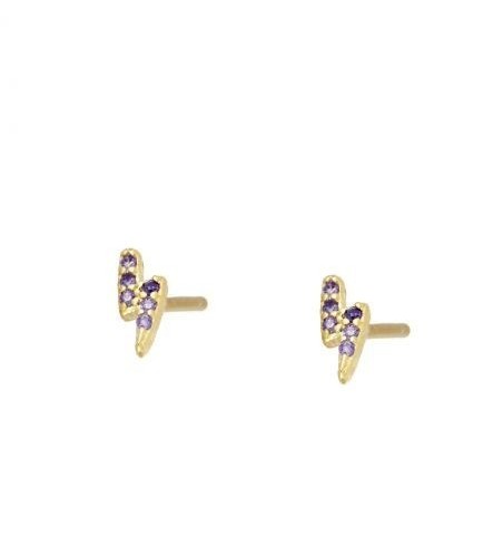 EARRING NELLA LILAC MINIS GOLD | Bymarta.es