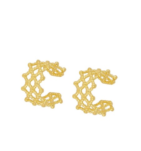 EAR CUFF LATTICE GOLD | Bymarta.es