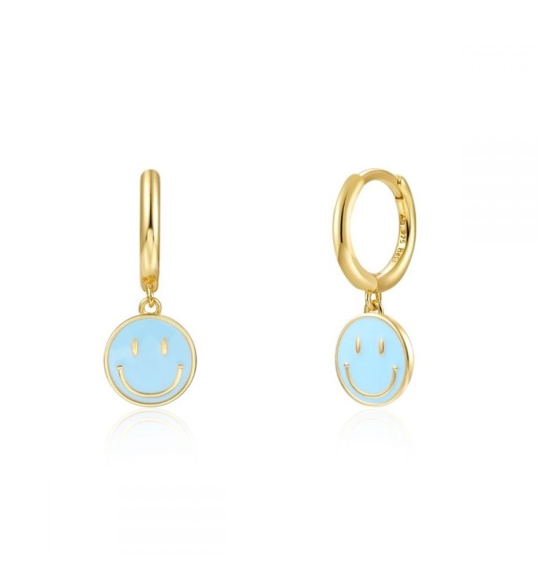 PENDIENTE SMILEY HAPPY HOOPS GOLD | Bymarta.es