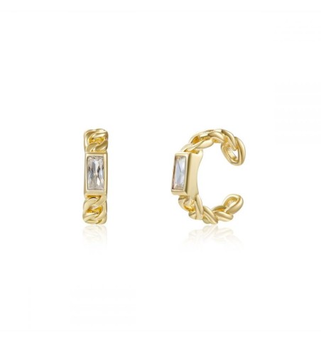 EAR CUFF BRENDA WHITE AND BLACK GOLD | Bymarta.es