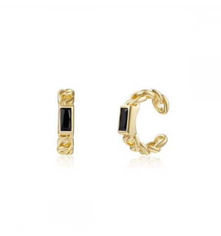 EAR CUFF BRENDA WHITE AND BLACK GOLD | Bymarta.es