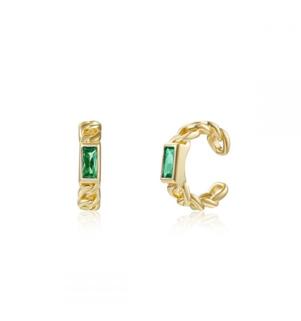 EAR CUFF BRENDA GREEN GOLD | Bymarta.es
