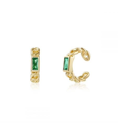EAR CUFF BRENDA GREEN GOLD | Bymarta.es