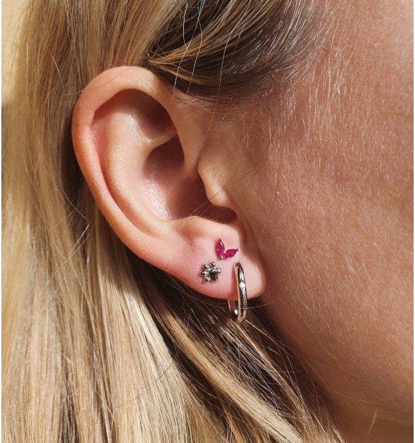 PENDIENTE TRACE MINIS SILVER | Bymarta.es