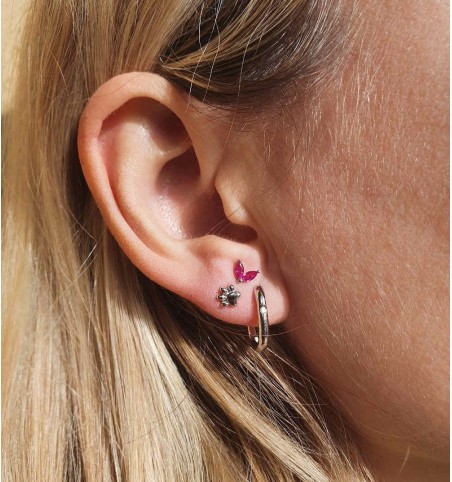 EARRING TRACE MINIS SILVER | Bymarta.es