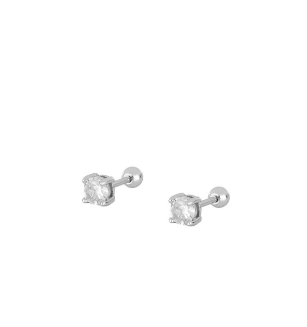 PENDIENTE SOLITARIO PIERCING SILVER | Bymarta.es