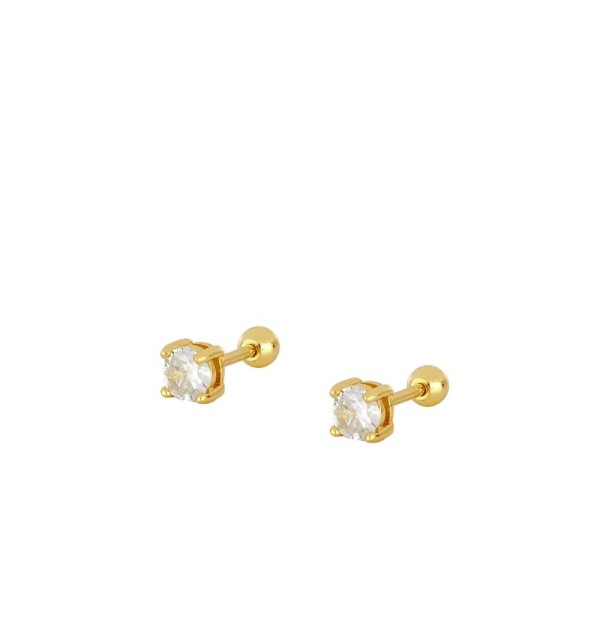 PENDIENTE SOLITARIO PIERCING GOLD | Bymarta.es
