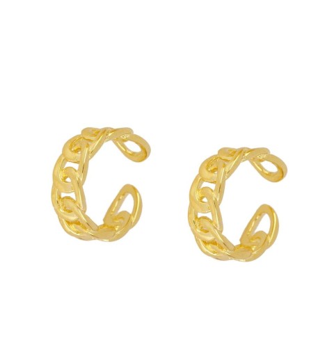 Ear cuff de plata de ley con baño de oro 2