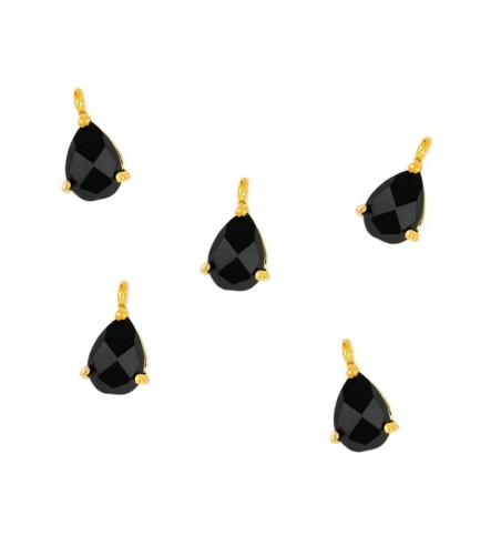 BLACK DROP CHARM  GOLD | Bymarta.es