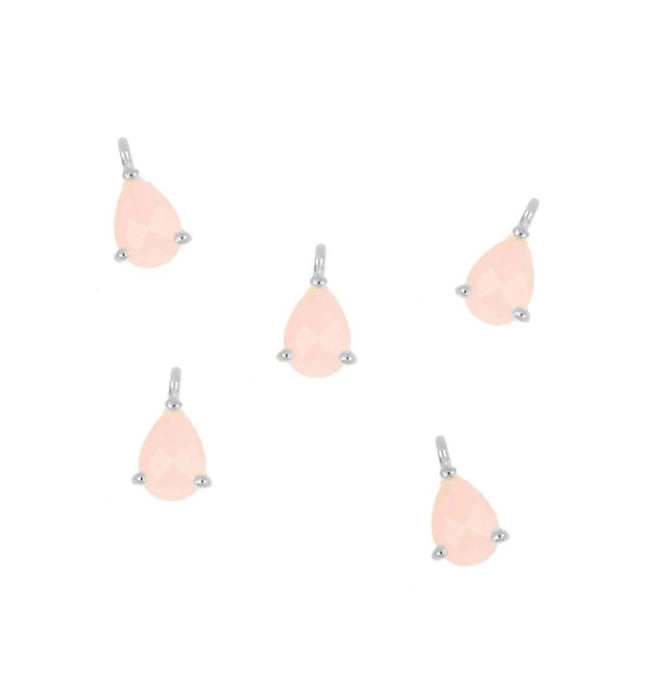 PINK DROP CHARM  SILVER | Bymarta.es